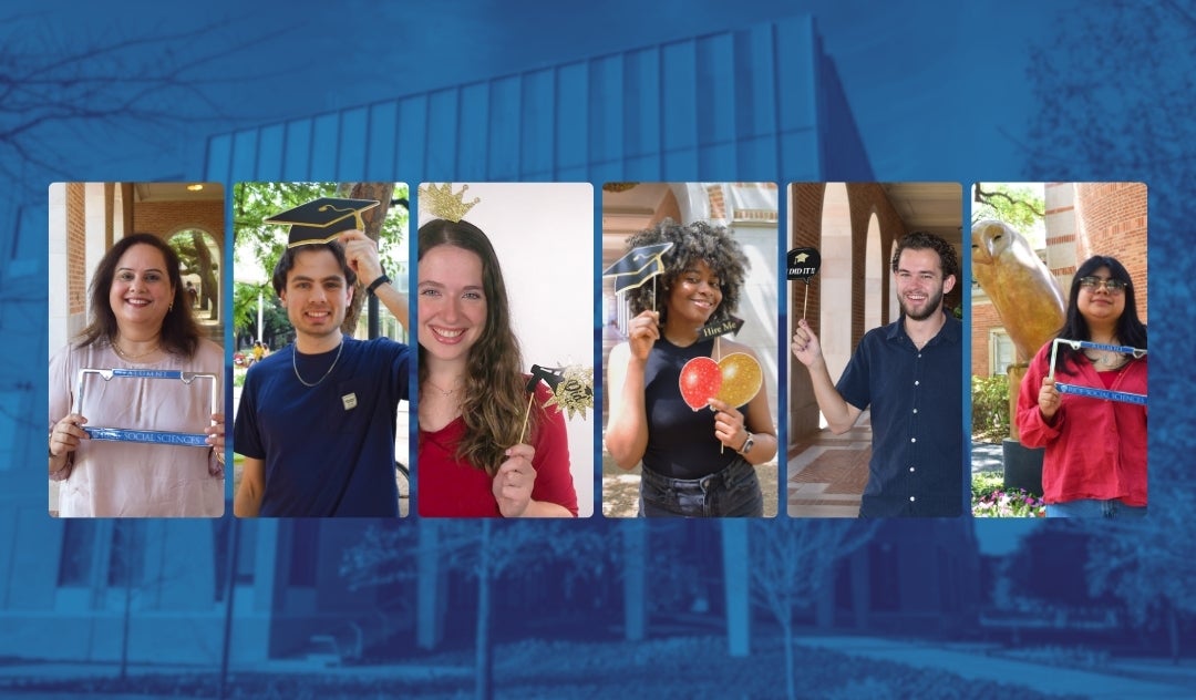 Photo collage of 2025 Rice Social Sciences graduates